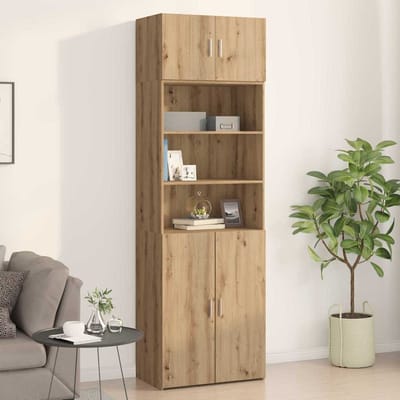 vidaXL - Wandkast - artisanaal - eikenkleurig - 70 - x - 42.5 - x - 40 - cm - Bewerkt - hout