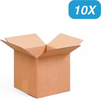 Professionele Verzenddozen (S) (10 Stuks) - Bruin - 19.4x17x17 cm - Karton - Vouwdoos - Kartonnen Dozen - Golf Doos - Voor Efficiënt en Veilig Verzenden