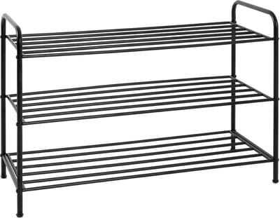 Schoenenrek – Zwart staal – Industrieel ontwerp – 58 cm hoog, 83 cm breed, 35 cm diep