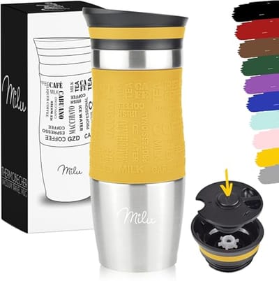 Isolerende Thermosbeker 370ml - Lekvrij en Duurzaam - Perfect voor Reizen en Koffie