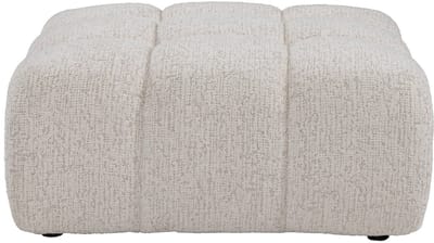 Vente-unique Poef in beige gemêleerde stof FACIVIL