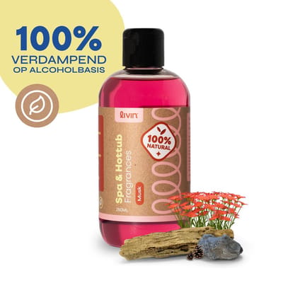 LIVIN' Spa & Bad Geur Musk - Whirlpools - Hottub Geuren - Spa & Bad Geuren - Spa & Bad Geur Musk - Op Alcoholische Basis - Tast Waterkwaliteit Niet Aan - Spa & Bad Aroma - Hoge Concentraat - Geschikt voor Jacuzzi, Bad en Hottub - 250ML - Roze