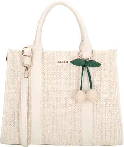 Charm London Bermondsey Shopper - Handtas - Schoudertas - Rietlook - Dames - Tote Bag - Dames Tas - Crème