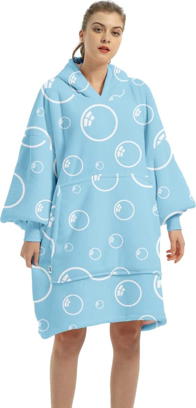 JAXY - Hoodie Deken - Snuggle Hoodie - Fleece Deken Met Mouwen - Snuggle - Cuddle Hoodie - 1450 Gram - Bubbels