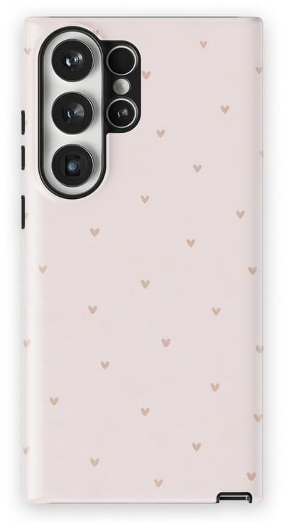 Tough Hoesje met Hartjes Samsung Galaxy S23 Ultra | Little Love Tough Case Geschikt voor Mag | Hartjes Print Backcover Samsung Galaxy S23 Ultra Sanded Hearts
