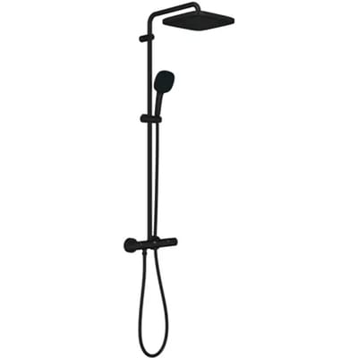 Grohe Regendouche Vitalio Comfort System - Met Thermostatische Kraan - Zwart - Vierkant - Met Handdouche - 15cm Hartafstand - 2-straals