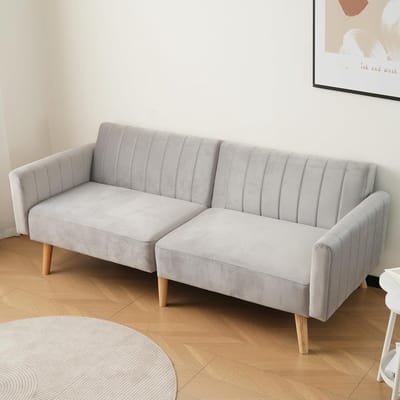 Moderne Minimalistische Slaapbank 2-in-1 - Multifunctionele Klapbank met Rugleuning, Grijs