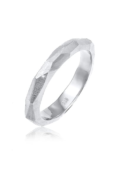 Elli PREMIUM - Ring - Dames Koppel Vertrouwen Mat Geo Look in verguld 925 Sterling Zilver - Dames