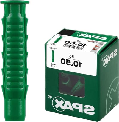 Spreidpluggen - Bevestigingspluggen Nylon - Veilig Bevestigen - 4-voudige spreiding - 10 x 50 mm 25 stuks - Groen