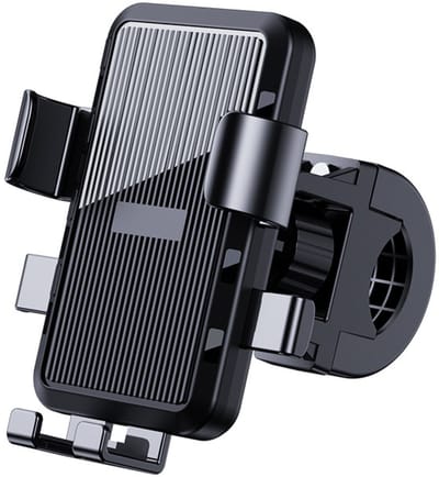 Fietstelefoonhouder [schokbestendig] Universele motorfietstelefoonhouder Stuurklem voor elektrische scooters, mountainbikes, off-road fietsen, compatibel met iPhone 4-7,25 inch Zwart