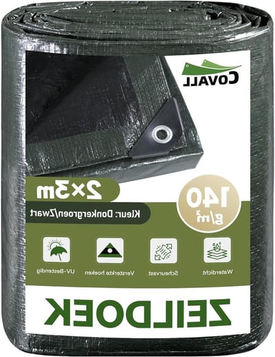 Waterdicht Zeil - Zwaar Doek - Tuin Beschermen - UV Bestendig - 2 x 3 Meter - Zwart
