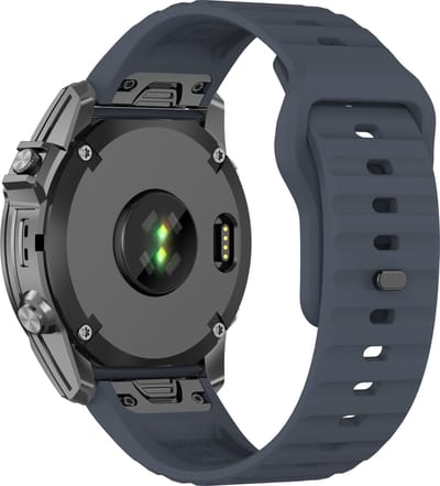 Strap-it Outdoor siliconen bandje - geschikt voor Garmin Fenix 5 (Plus) / Fenix 6 (Pro) / Fenix 7 (Pro - Sapphire - Solar) / Fenix 8 - 47mm / Quatix 5 - 6 - 7 / Epix Gen 2 - 47mm / Forerunner 745 / 935 / 945 / 955 / 965 (grijsblauw)