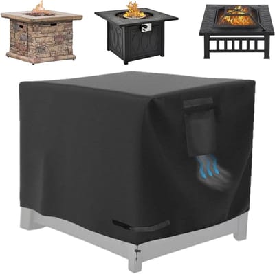 Haarddeksel - Vuurkorfhoes Beschermhoes - Buitenhaard Beschermen - Waterdicht UV-bestendig - 30 inch - Zwart