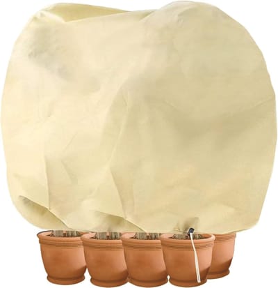 Dailygoods- Vorstbescherming XXL 240 x 200cm - Plantenhoes - Winterbescherming - Kuipplantzakken - Robuust materiaal - Ademend met trekkoord