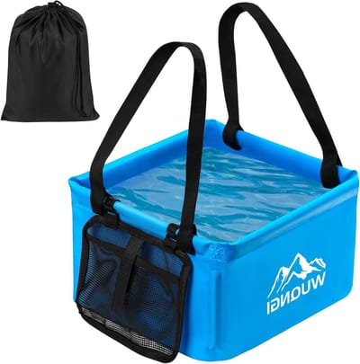 Opvouwbare Afwaskom - Camping Wasbak - Outdoor Activiteiten - Met Opbergvak - 15 liter - Blauw