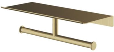 Hotbath &More Shelves - Dubbele Toiletrolhouder - Voor Planchet - Geborsteld Messing PVD