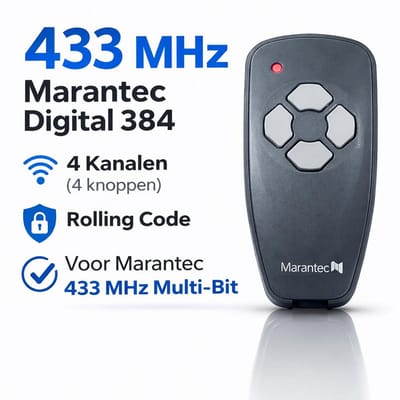 Marantec Digital 384 - Handzender - Afstandbediening - 433 MHz - voor garagedeuren
