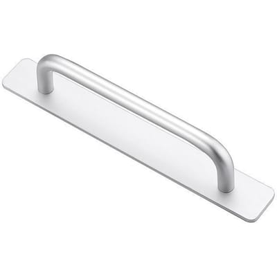 Zelfklevende Kastlade Handgrepen Trekkers Aluminiumlegering Lade Duw Trek Handgrepen Ponsvrij Zelfklevend zilver