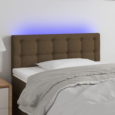vidaXL - Hoofdbord - LED - 80x5x78/88 - cm - stof - donkerbruin
