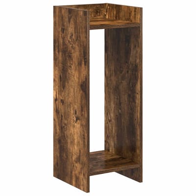 vidaXL - Plantenstand - Gerookt - eiken - 30 - x - 30 - x - 80 - cm - Bewerkt - hout