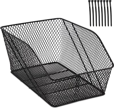 fietsmand achterop - metaal - 22x30x46 cm - zwart