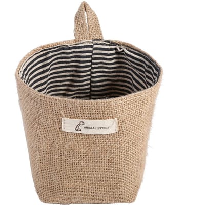Katoen Linnen Wasmand Hangzak Home Gadget Opbergorganizer Opvouwbare Mand Blauwe Streep