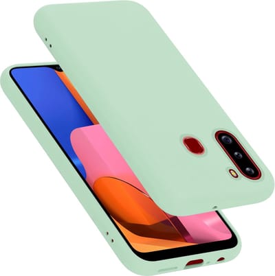 Cadorabo Hoesje geschikt voor Samsung Galaxy A21 in LIQUID LICHT GROEN - Beschermhoes gemaakt van flexibel TPU silicone Case Cover