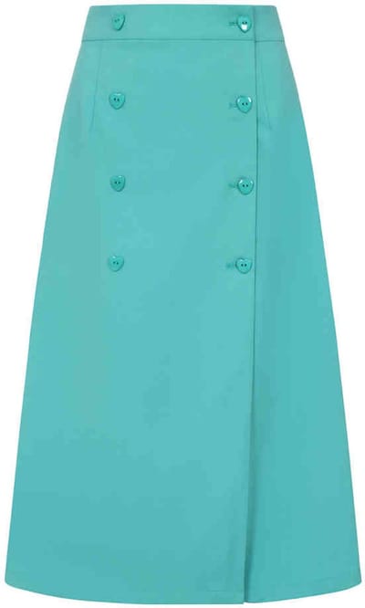 Banned - Hanna Heart Lange rok - S - Turquoise