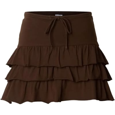 Urban Classics - Volants Jersey Korte rok - XS - Bruin