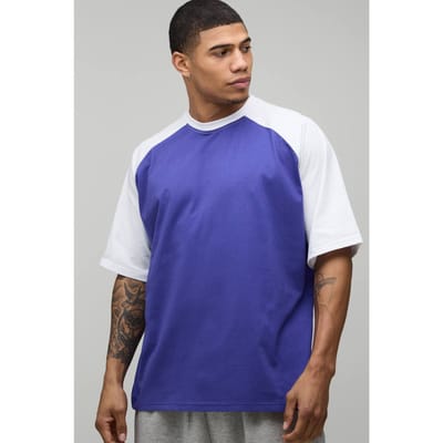 Oversized Raglan T-shirt Met Korte Mouwen | Cobalt | Size XS