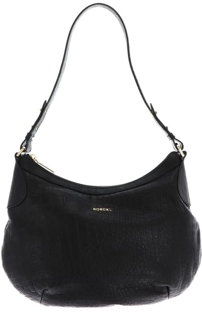 ROECKL Leren schoudertas Liberty Shoulderbag Croco Black zwart