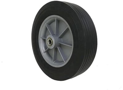 Vervangingswiel Handwagen - Stevig Rubber - Transport Werk - Solide Constructie - 12-Inch Diameter - Zwart
