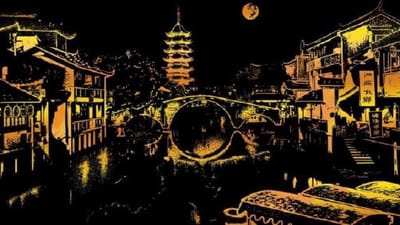 Scratch Art Jiangnan - 410 x 287 mm - Kras tekeningen - Scratch painting