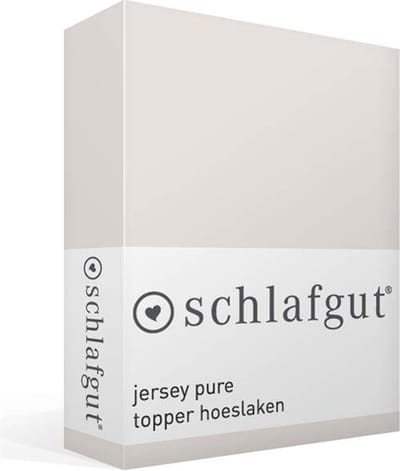 Schlafgut Jersey Pure topper hoeslaken - Lits-jumeaux - Sand Light