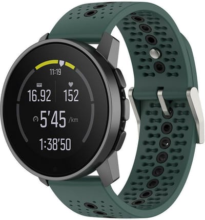 Siliconen Smartwatch bandje Geschikt voor Suunto 9 Peak siliconen bandje - geschikt voor Suunto 9 Peak (Pro) / Suunto 5 Peak / Suunto Race / Suunto Vertical / Suunto Run - groen/zwart - Strap-it Horlogeband / Polsband / Armband