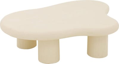 Goossens Savi Salontafel - Hout - 120 x 30 x 88 cm - Rond - wit