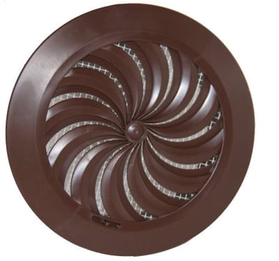 Ventilatie Rooster Cover 100mm Bruin - Hit & Miss Ducting