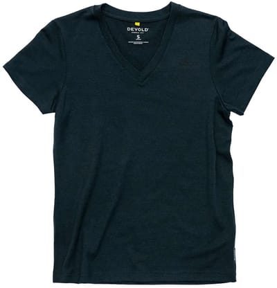 Devold Of Norway Premium V-neck T-shirt Met Korte Mouwen Zwart XS Vrouw