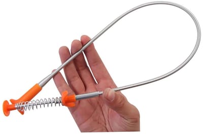 Afvoer Haar Vanger - Verstoppingsverwijderaar Pijp - Verstoppingen Verwijderen - Flexibel Veerontwerp - 60 cm - Oranje