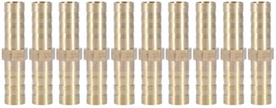 Dailygoods - Straight Barbed Wire - Slangadapter - Messing - Bi-directioneel - Slangverbinder - Geschikt voor 6/8/10/12/14/16/20 mm - 10 Stuks