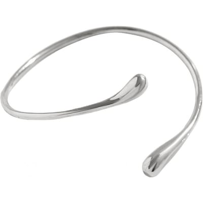 Armmanchet Elegante Verstelbare Armarmband met Vloeibare Vorm Opening Gepolijste Legering Armband voor Partykleding Stijlvolle Anti-slip Arm white