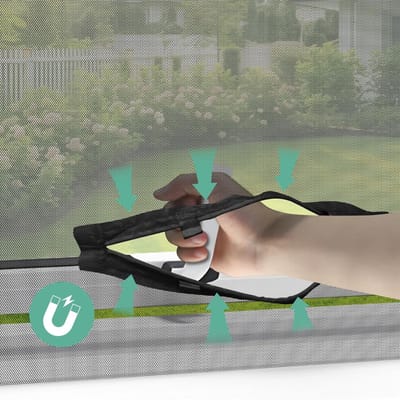 HEZIVO® Raamhor Magnetisch - Hor Universeel - Muggengaas - Insectenhor voor Ramen - Vliegengaas - 130 x 150 cm
