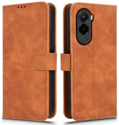 Coverup Hoesje - Geschikt voor Xiaomi Poco M7 Hoesje - Coverup Book Case - Bruin