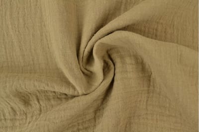 10 meter mousseline stof - Taupe - 135cm breed