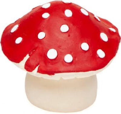 Lanco rubberen bijtspeeltje - Paddenstoel - rood