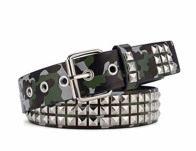 Dailygoods- Riemen Punk Kunstleer - Studded Riem - Antislipvoering - Duurzaam - Heren/Dames - Hardcore Metalen Textuur - Punkriem