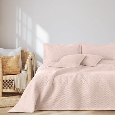 Sprei 240x260 cm Bedsprei dubbelzijdig Ultrasoon stiksel Polyester Ophelia Poederroze