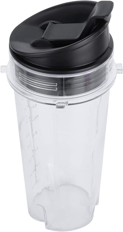Thijox - Vervangende Blender Beker en Deksel Set 470 ml - PP Kunststof - Compatibel met Nutri Blender - Ideaal voor Smoothies, Makkelijk Mee te Nemen,