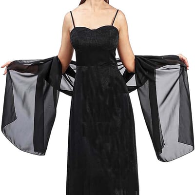 Dailygoods - Ezranova Sheer chiffon doeken en omslags, lichte zachte sjaal voor bruiloft, schouderdoek, avondjurken