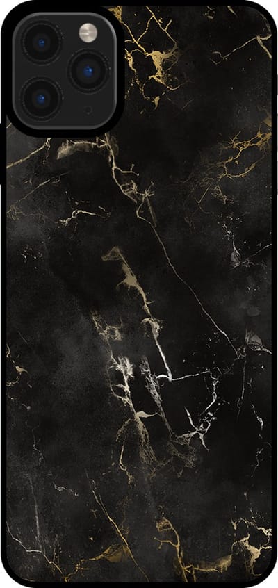 Smartphonica Telefoonhoesje voor iPhone 11 Pro Max met marmer opdruk - TPU backcover case marble design - Zwart geschikt voor iPhone 11 Pro Max